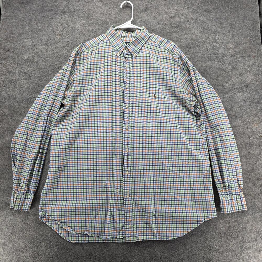 Ralph Lauren Shirt Mens XLT Multicolor Check Cotton Long Sleeve Button Up